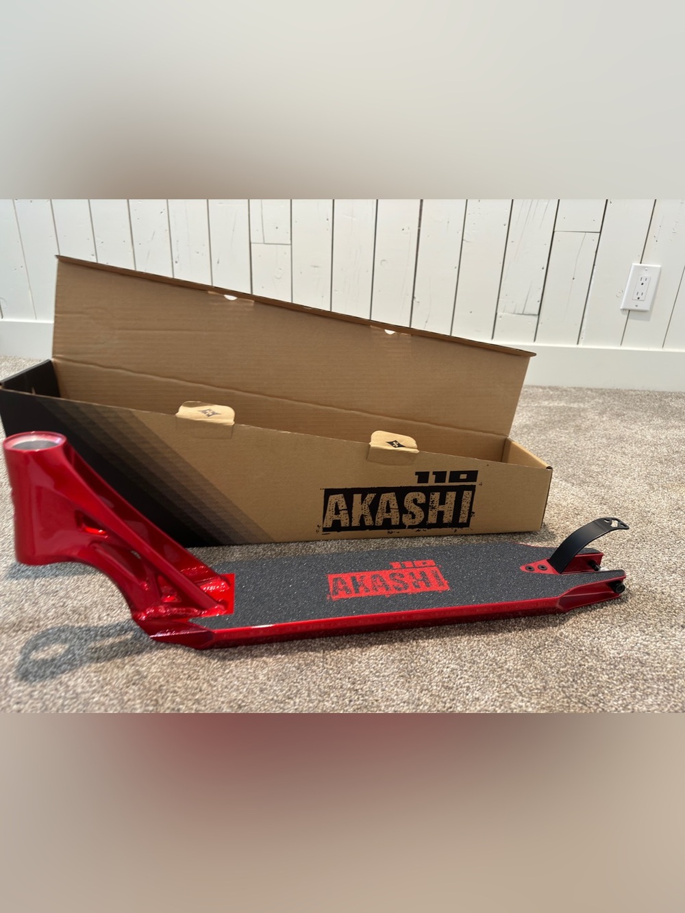 Akashi Red Metallic Scooter Deck with Grip